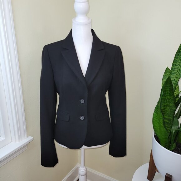 Ann Taylor LOFT Black Lined Blazer/Jacket 2 Button Classic Styling Women's SZ 0 - Picture 1 of 12